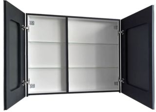 Зеркало-шкаф с подсветкой Art&Max Techno 100см чёрный матовый AM-Tec-1000-800-2D-F-Nero